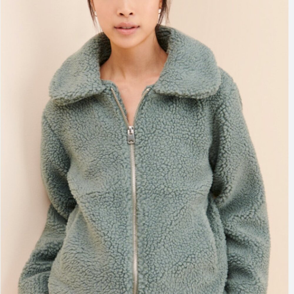 BDG Teddy Green Fleece Jacket
